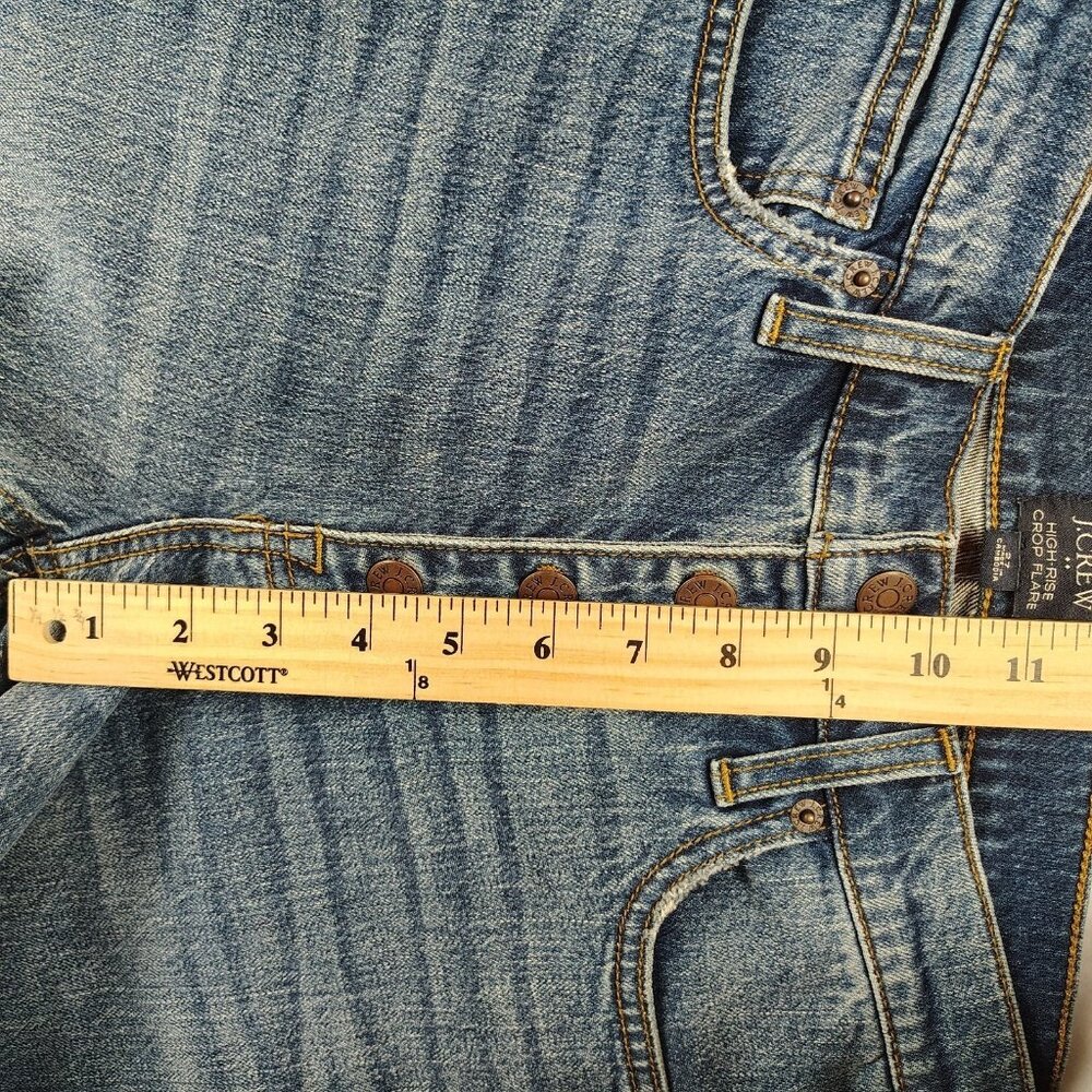 J.Crew High-Rise Crop Flare Jeans Womens sz 27 Button Fly Re- Imagined - Picture 11 of 11